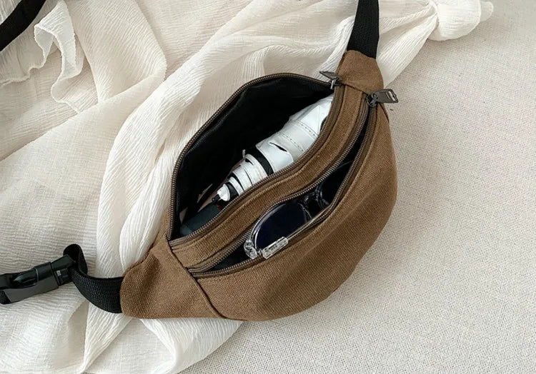 Canvas Waist Bag for Men and Women