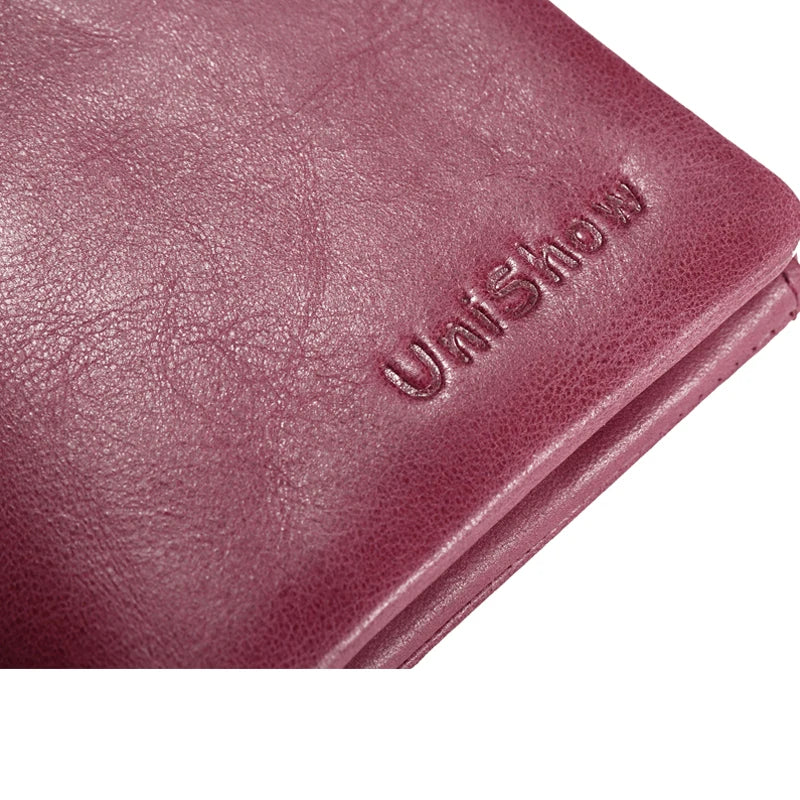Unisex Vintage Leather Wallet Short Cowhide Purse Coin Purse Pocket