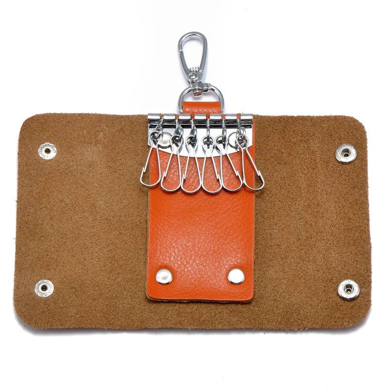 Unisex Leather Key Holder Mini Keychain Pocket Organizer