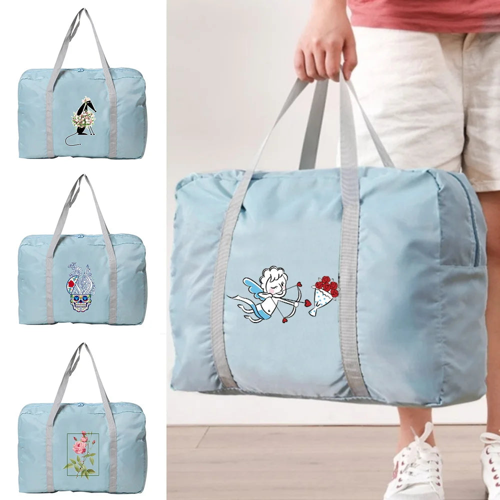 Unisex Large Capacity Travel Bag Clothes Storage Folding Nylon Weekend Organizer