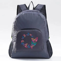 Butterfly Pattern Outdoor Backpack Foldable Camping Travel Daypack