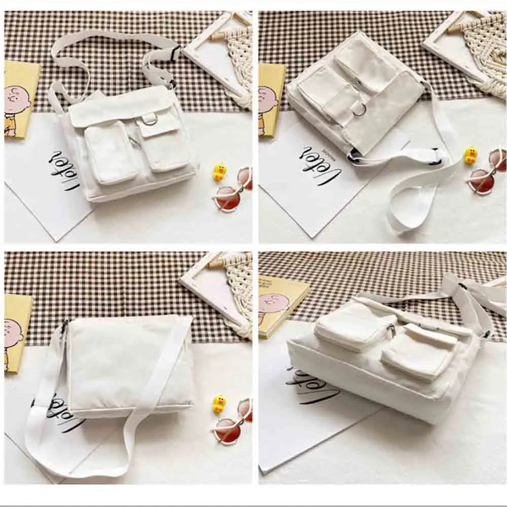 Unisex Messenger Bag Canvas Crossbody Large Capacity Tote Bag