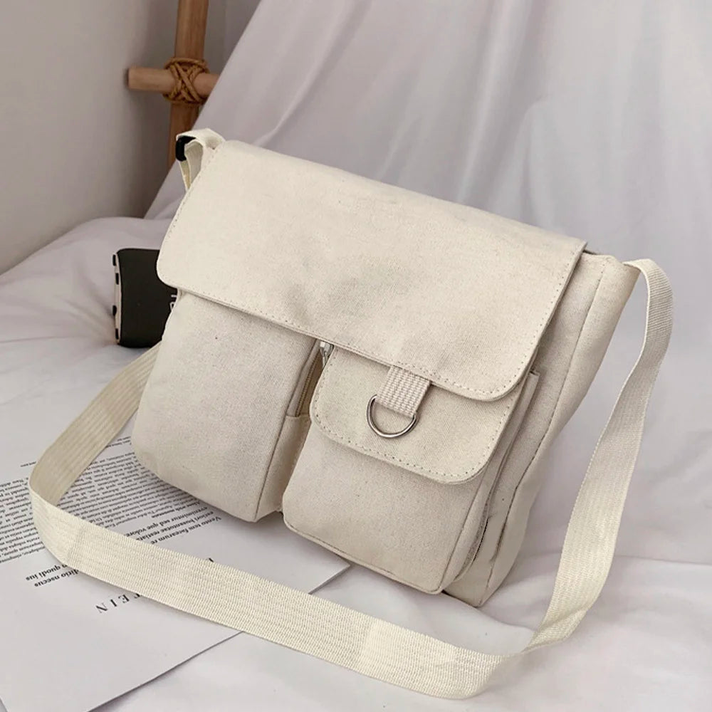 Unisex Messenger Bag Canvas Crossbody Large Capacity Tote Bag