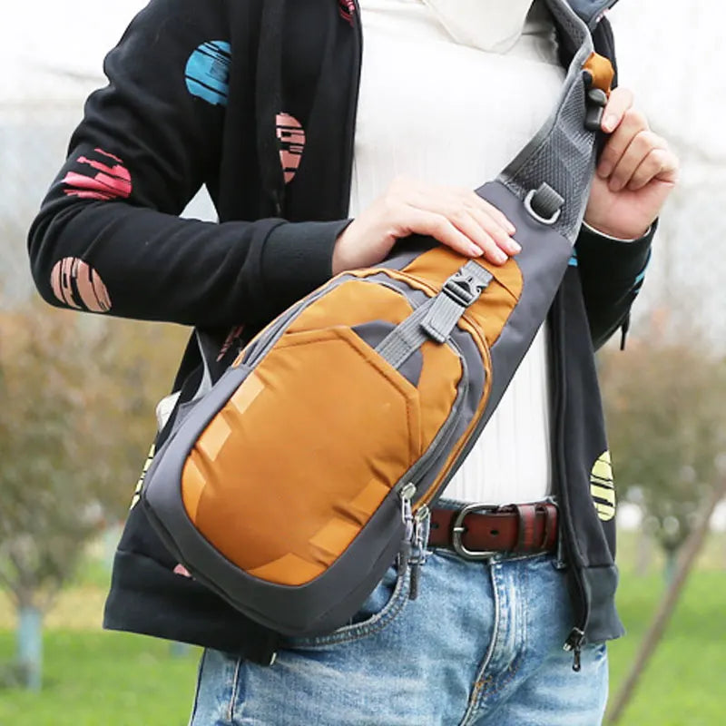 Unisex Nylon Chest Bag Travel Crossbody Men Women Messenger Bag