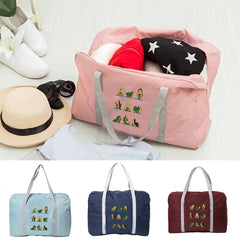 Unisex Foldable Zipper Handbag for Camping Travel, Large Capacity Organizer Bag