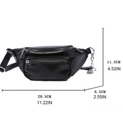 Unisex PU Leather Sling Bag Crossbody Chest Pouch
