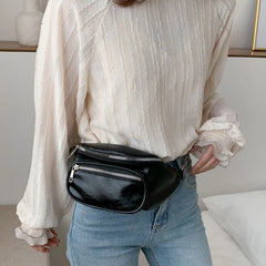 Unisex PU Leather Sling Bag Crossbody Chest Pouch