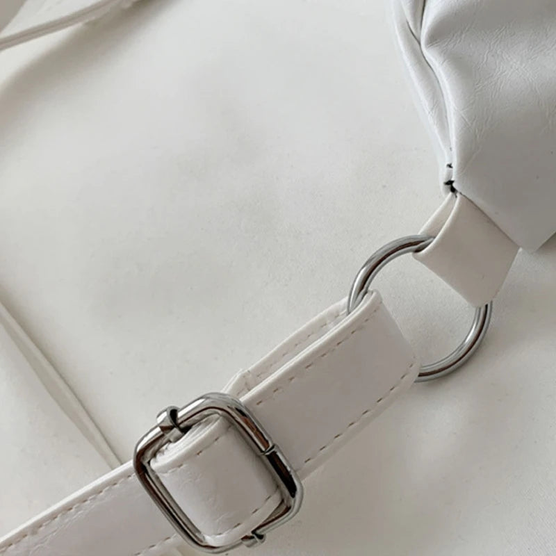Unisex PU Leather Sling Bag Chain Chest Pouch Waist Pack