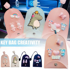 Unisex PU Leather Key Bag Housekeepers Keychain Car Holder
