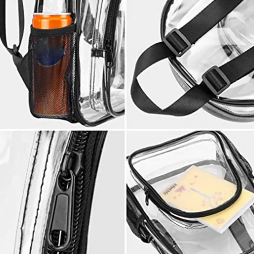 Unisex Transparent Student Backpack Large Capacity School Bag