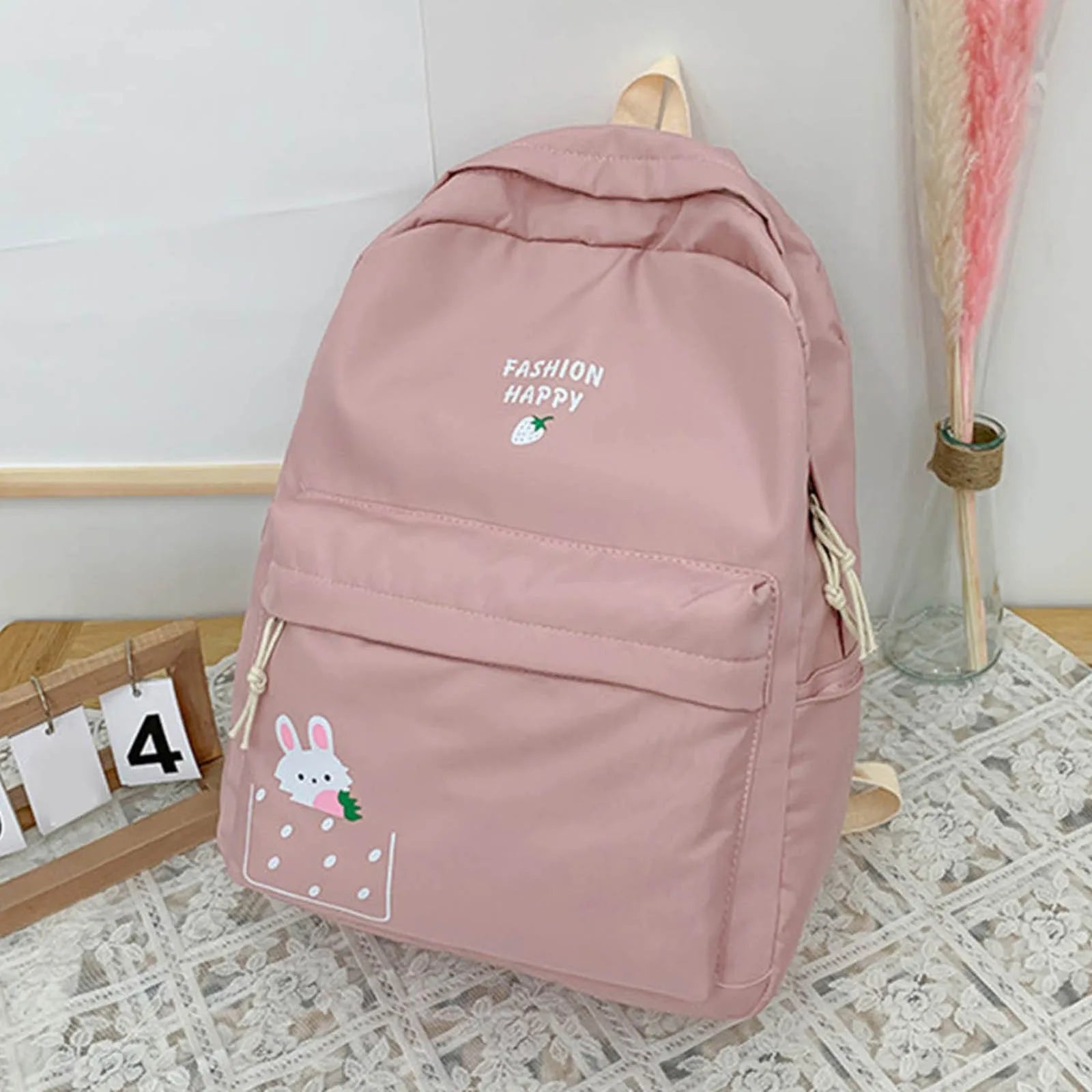 Unisex Rabbit Print Students Backpack Outdoor Leisure Schoolbag Rucksack