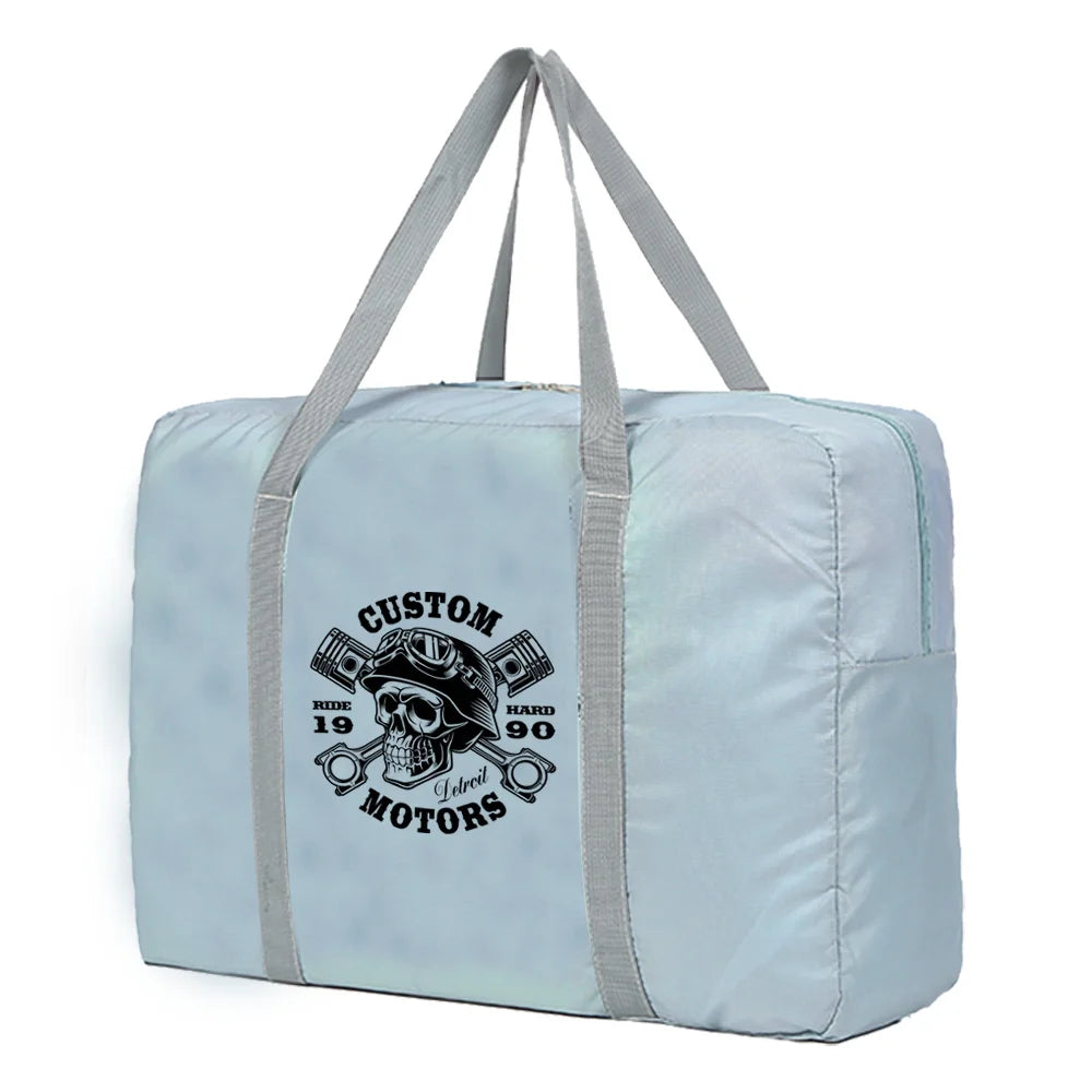 Unisex Travel Bags Organizers Large Capacity Weekend Bag Skull Pattern