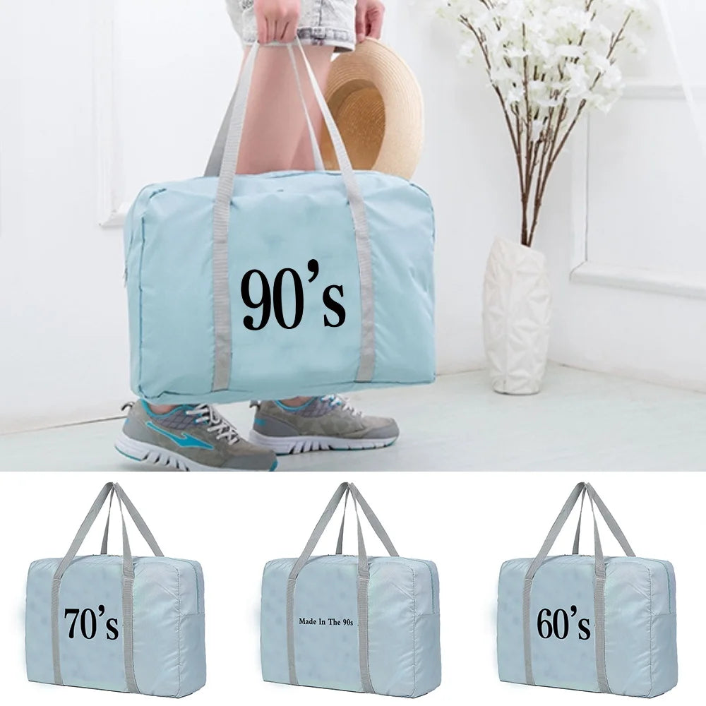 Travel Bag Organizer Large Capacity Weekend Bag Years Pattern Foldable