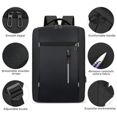Unisex Travel Rucksack Shoulder Laptop Bag USB Charge School Large Backpack