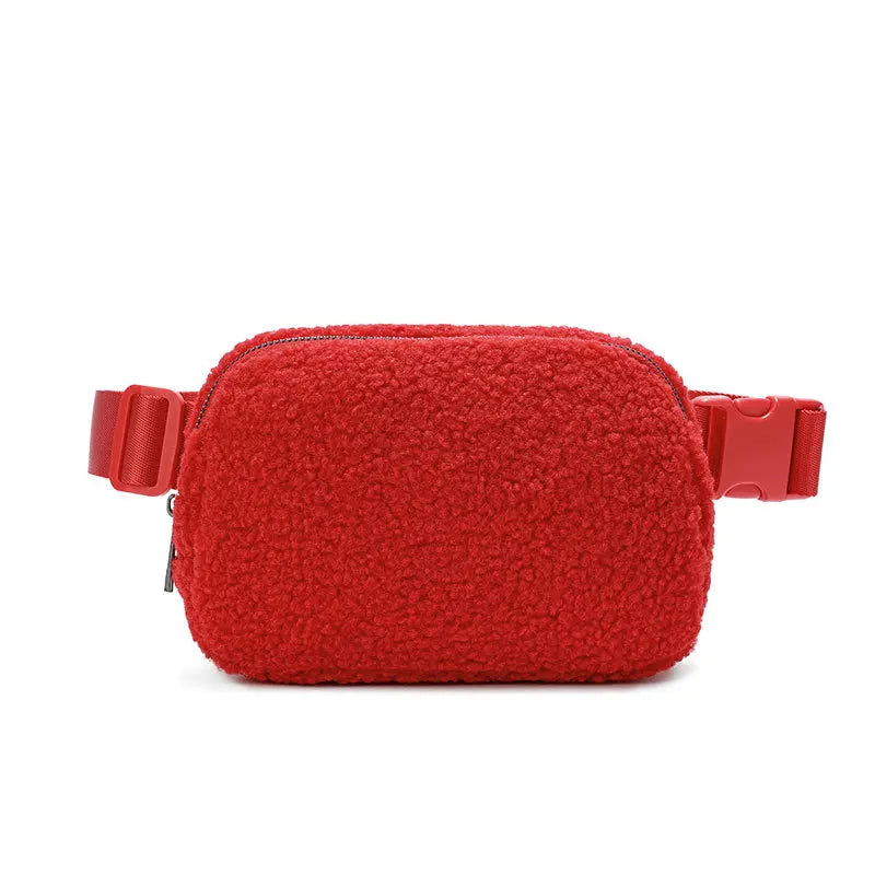 Unisex Velvet Waist Packs Outdoor Sports Brushed Chest Bag