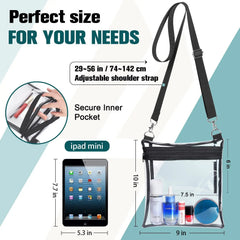 Clear PVC Crossbody Sling Purse Waterproof Stadium Approved Bag