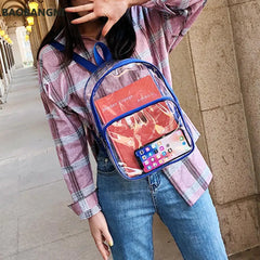Clear Transparent PVC Backpack Waterproof Unisex School Bag Shoulder Bags