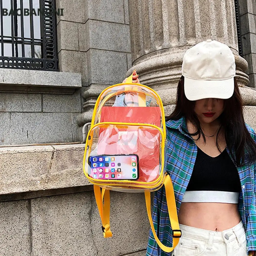 Clear Transparent PVC Backpack Waterproof Unisex School Bag Shoulder Bags