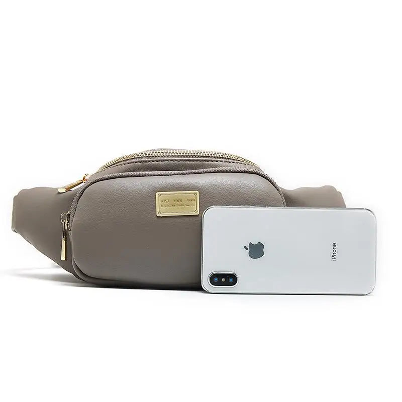 Women Fanny Pack Small Zipper Leather Waist Bag