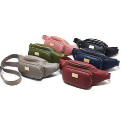 Women Fanny Pack Small Zipper Leather Waist Bag