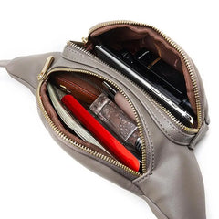Women Fanny Pack Small Zipper Leather Waist Bag