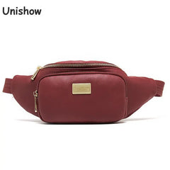 Women Fanny Pack Small Zipper Leather Waist Bag
