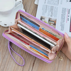 Unistybag PU Leather Women's Zipper Wallet Envelope Long Purse