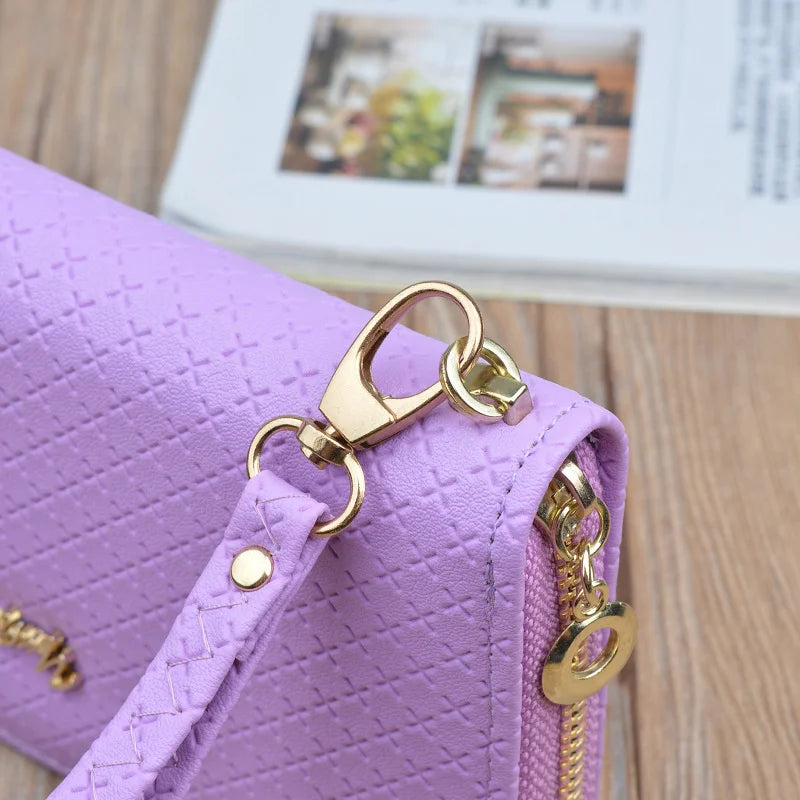 Unistybag PU Leather Women's Zipper Wallet Envelope Long Purse
