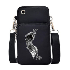 Feather Printed Waterproof Phone Shoulder Bag for iPhone 11 X Xs Max