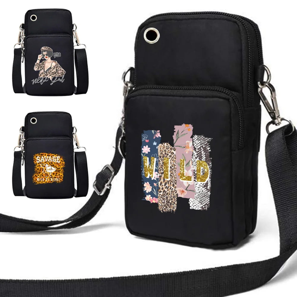 Wild Pattern Shoulder Bag for IPhone 13 Samsung Galaxy Wallet