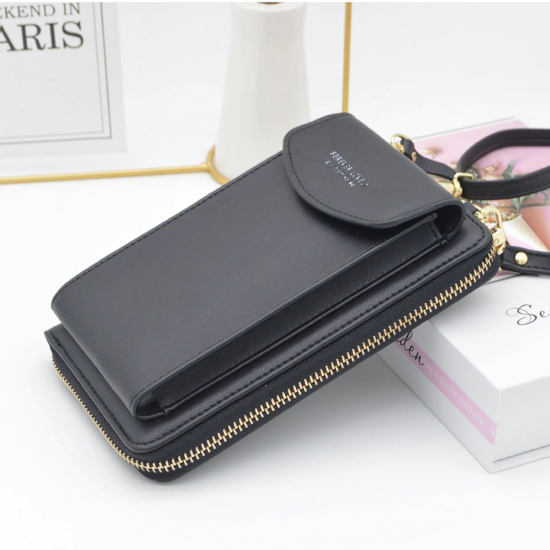 Universal PU leather mobile phone bag waist bag wallet