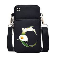 Universal Shoulder Mobile Phone Bag with Flowers Print Case