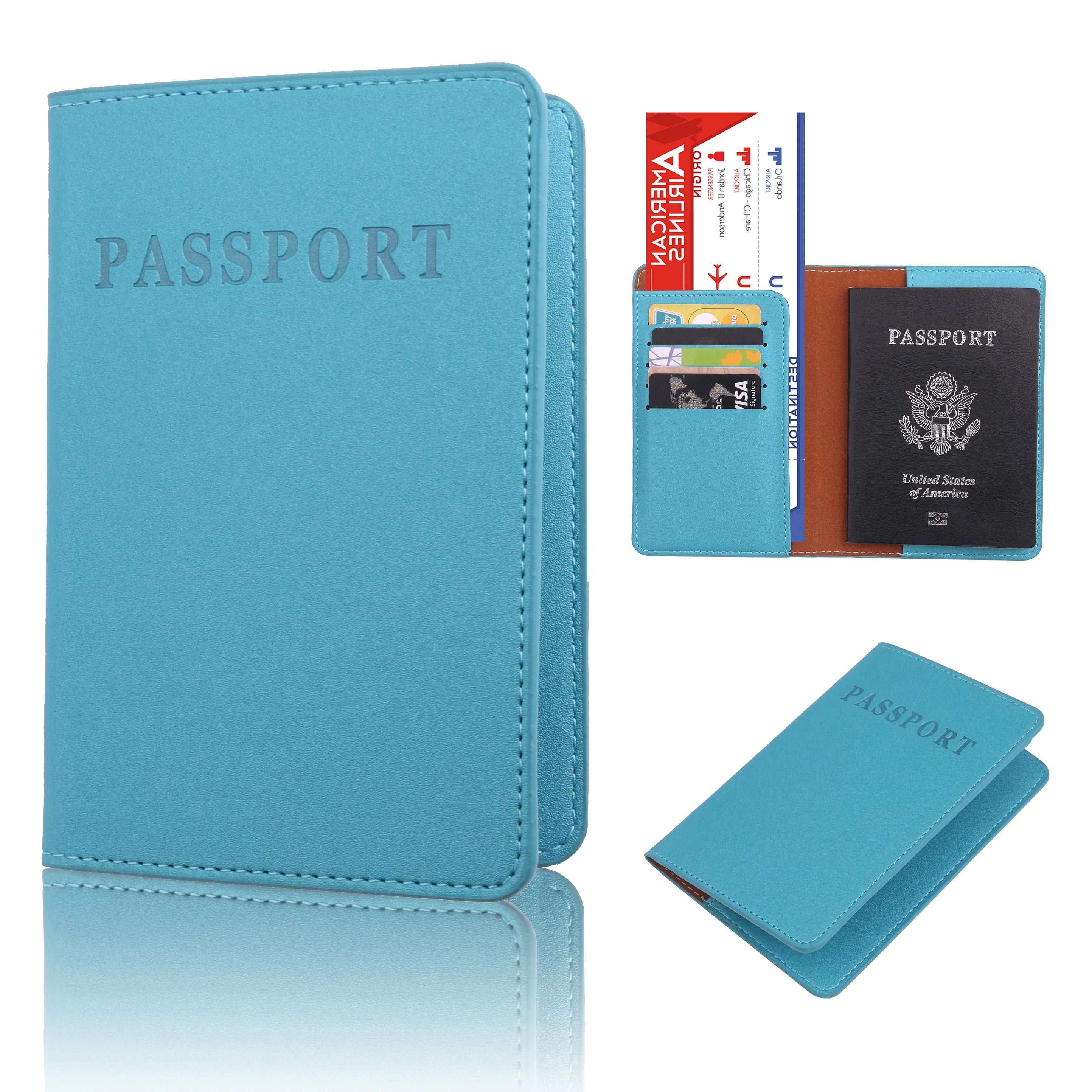 Nubuck Leather Passport Holder Cover for Men and Women