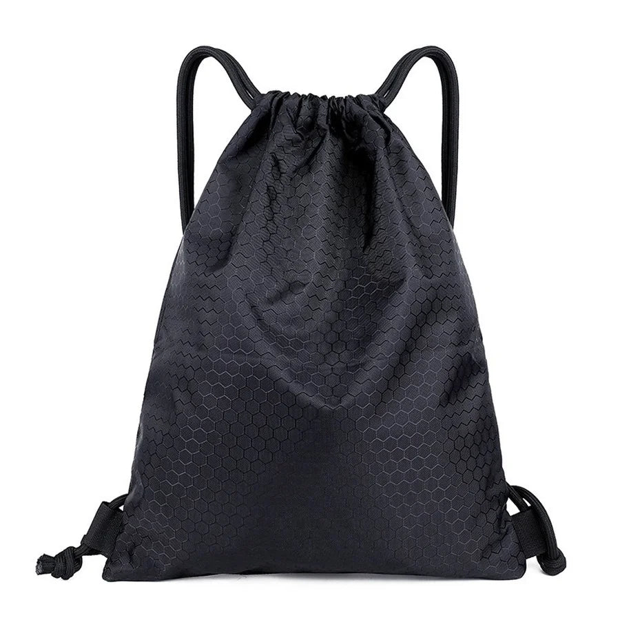 Universal Fitness Drawstring Bag Large Capacity Nylon Waterproof Zipper Backpack