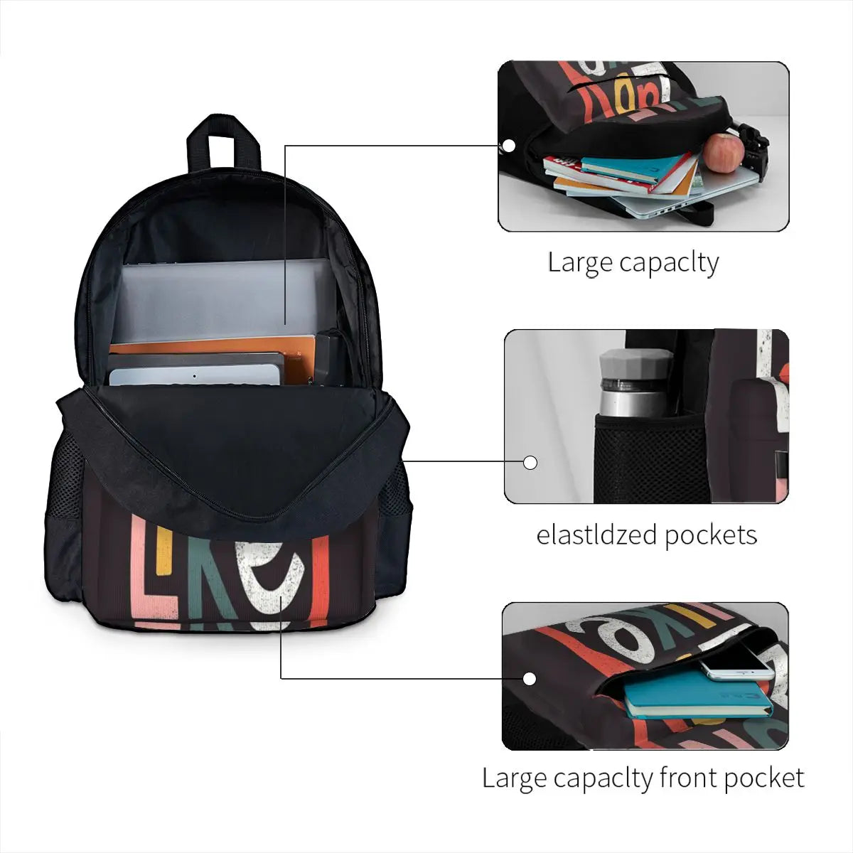 Unladylike Dark Backpacks Men's & Women's Travel Bag