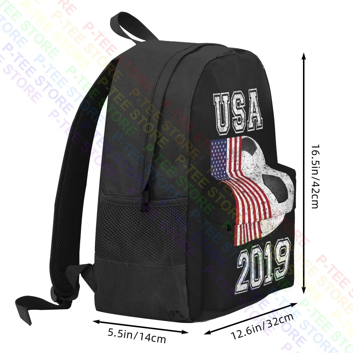 Flag Womens World Soccer Tournament Large Capacity Backpack