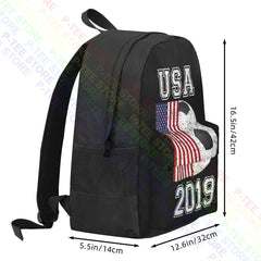 Flag Womens World Soccer Tournament Large Capacity Backpack