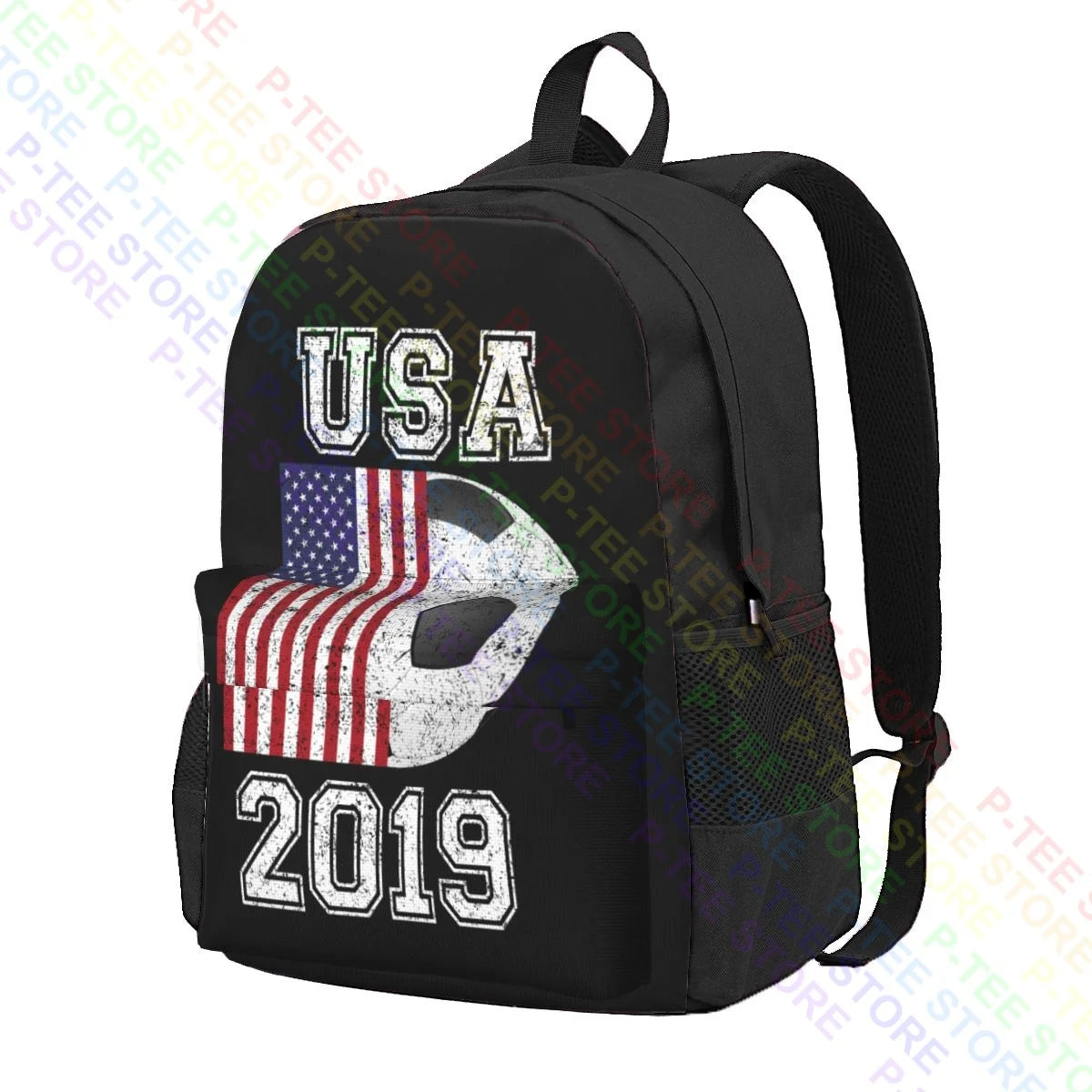 Flag Womens World Soccer Tournament Large Capacity Backpack