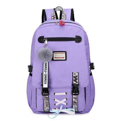 USB Port School Backpack for College Students Women Girls Bag Mochila