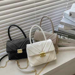 V-Shape PU Leather Handbag Shoulder Crossbody Bag