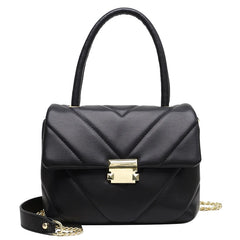 V-Shape PU Leather Handbag Shoulder Crossbody Bag