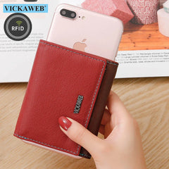 Women Small Rfid Wallet Ladies Mini Leather Purses Female Short Wallets