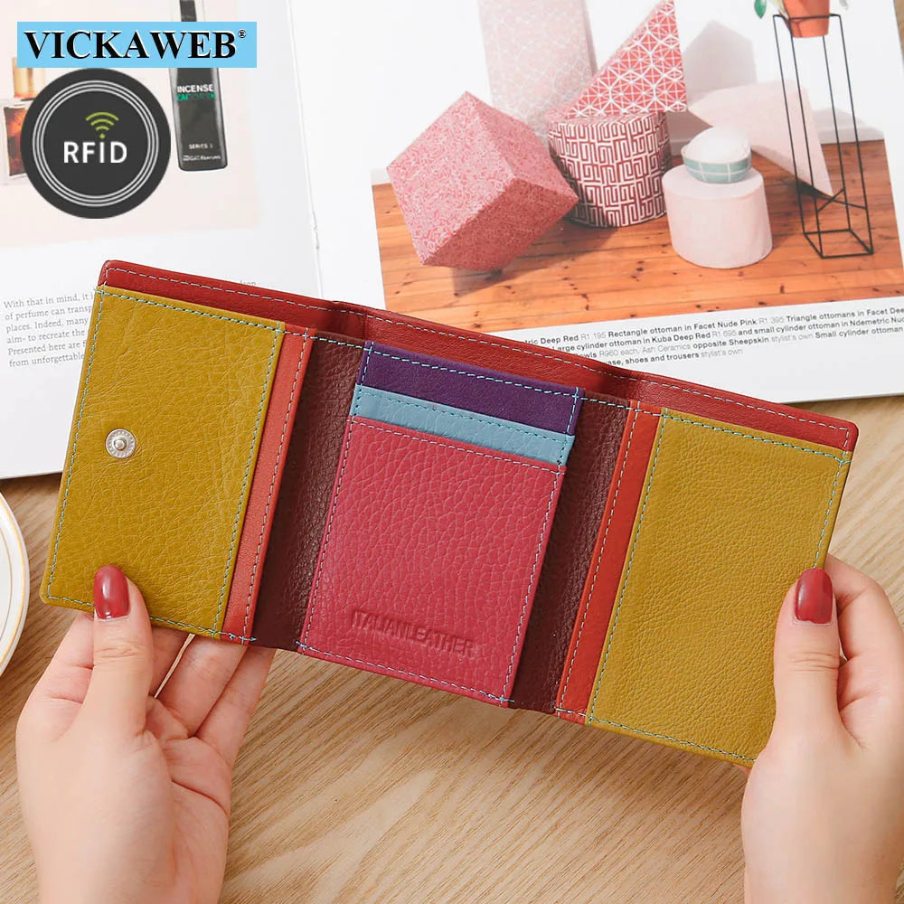 Women Small Rfid Wallet Ladies Mini Leather Purses Female Short Wallets