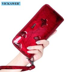 Animal Prints Wristlet Wallet Women Leather Zipper Purse