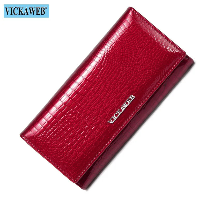 Solid Leather Womens Wallet Hasp Money Bag