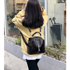 Vintage Cow Leather Handbags Women Messenger Bag Tassel Crossbody Shoulder Bag