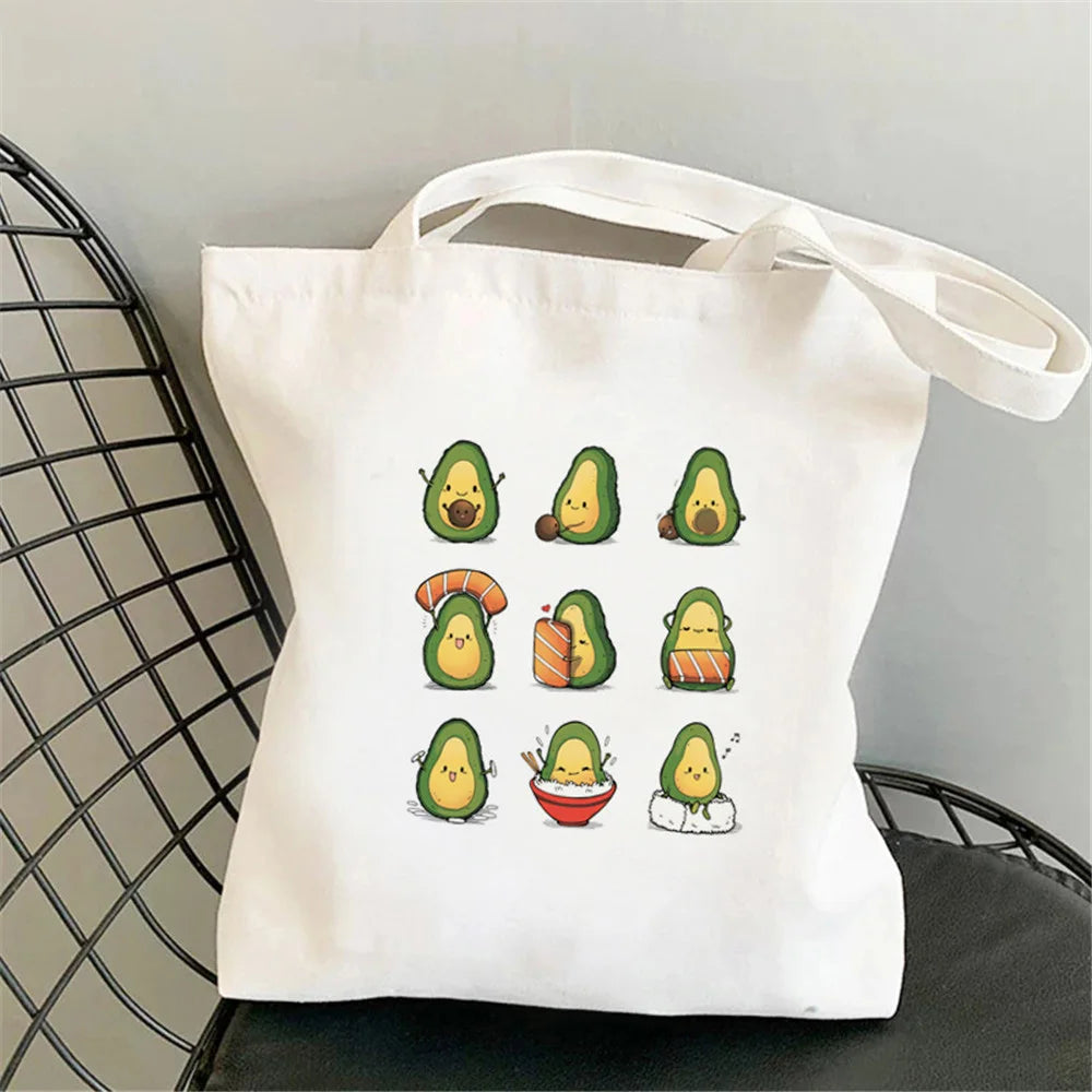 Vegan Shopping Bag Recycled Canvas Reusable College Schoolbag
