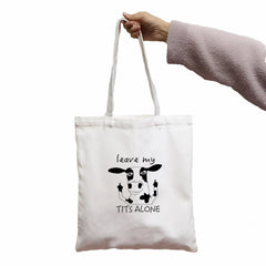 Gothic Vegan Women Canvas Bag Horror Cartoon Large Shopper Bag