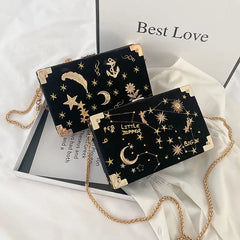 Velvet Embroidery Chain Shoulder Messenger Bag 2022