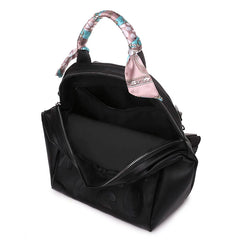 Backpacks Pu Leather Purpose Travel Women Shoulder Bag Letter Ribbon Daypack